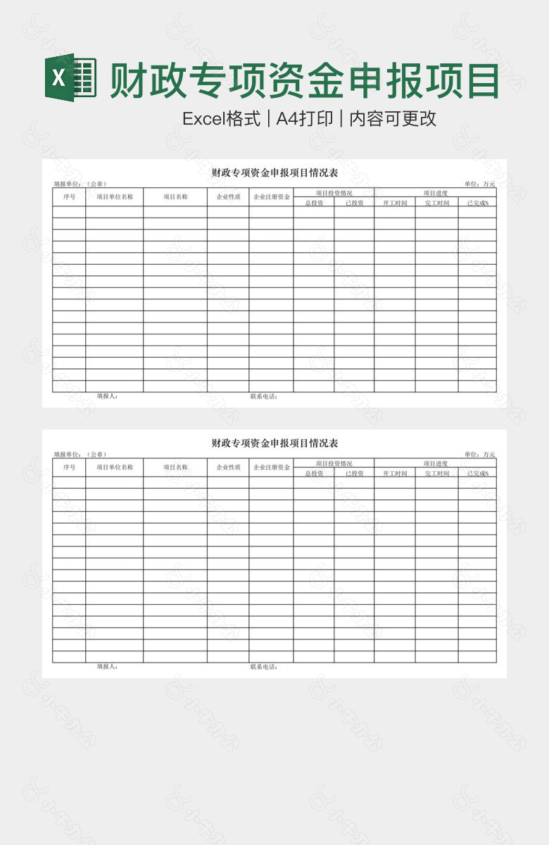 财政专项资金申报项目情况表