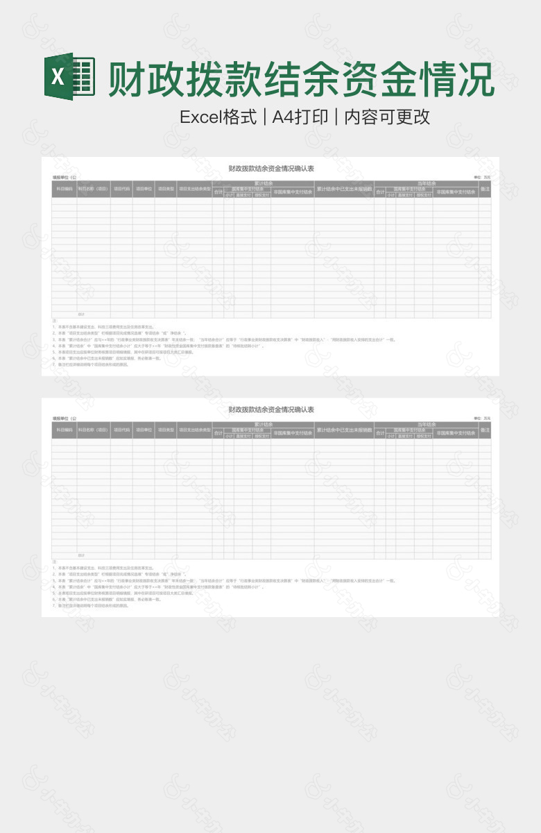 财政拨款结余资金情况确认表