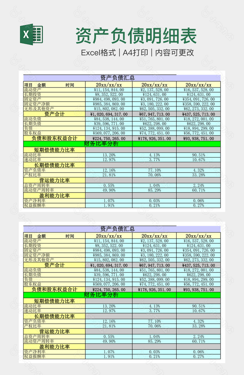 资产负债明细表