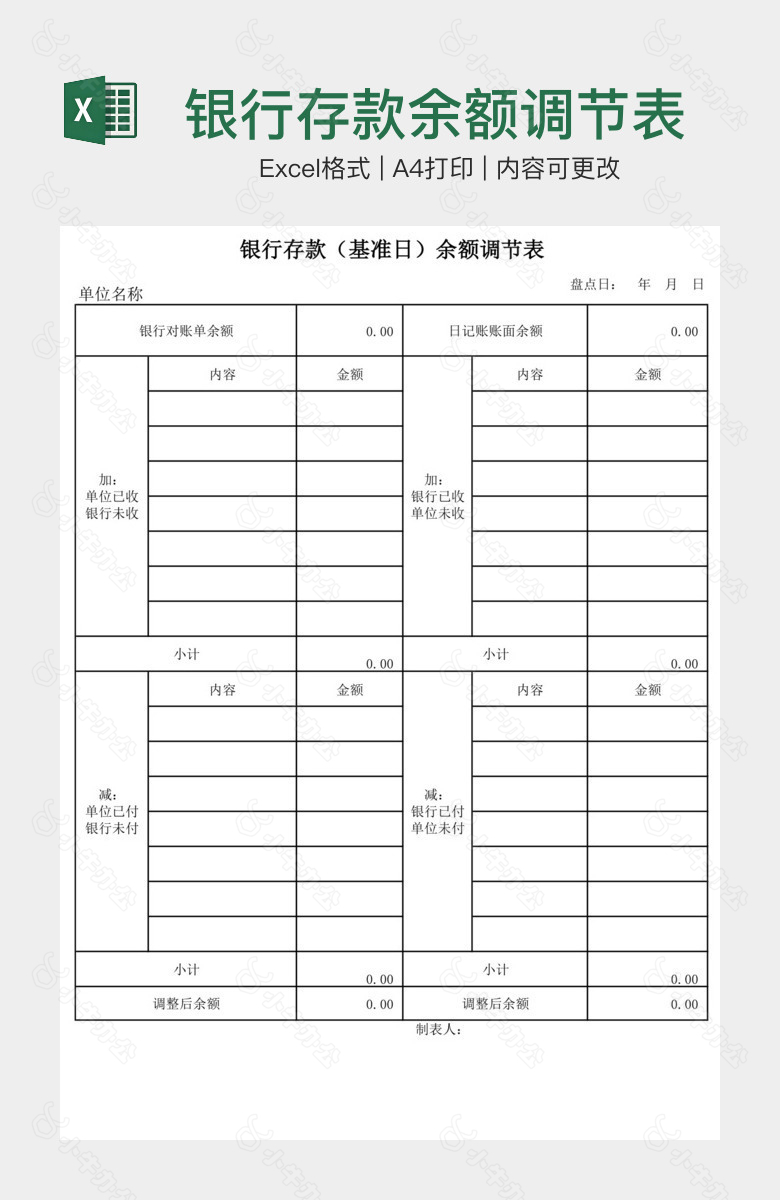 银行存款余额调节表