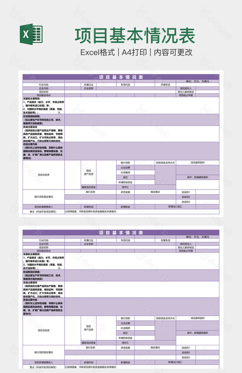 项目基本情况表
