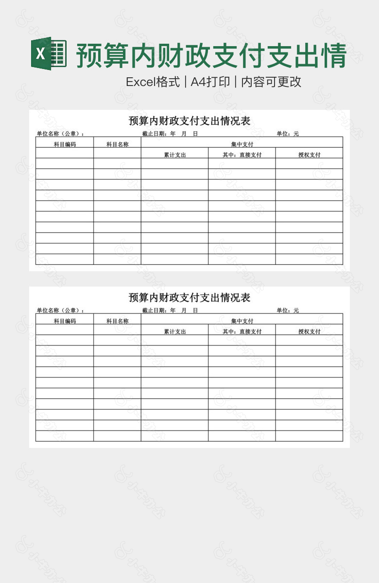 预算内财政支付支出情况表