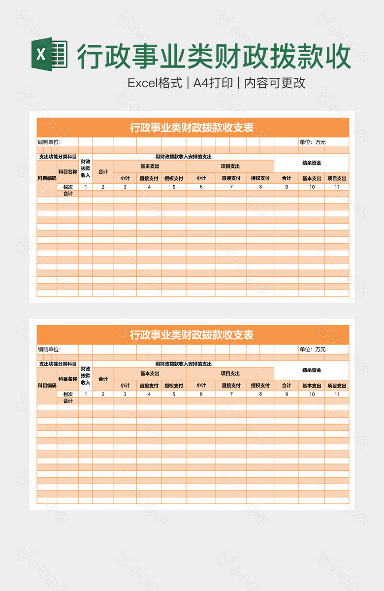 行政事业类财政拨款收支表