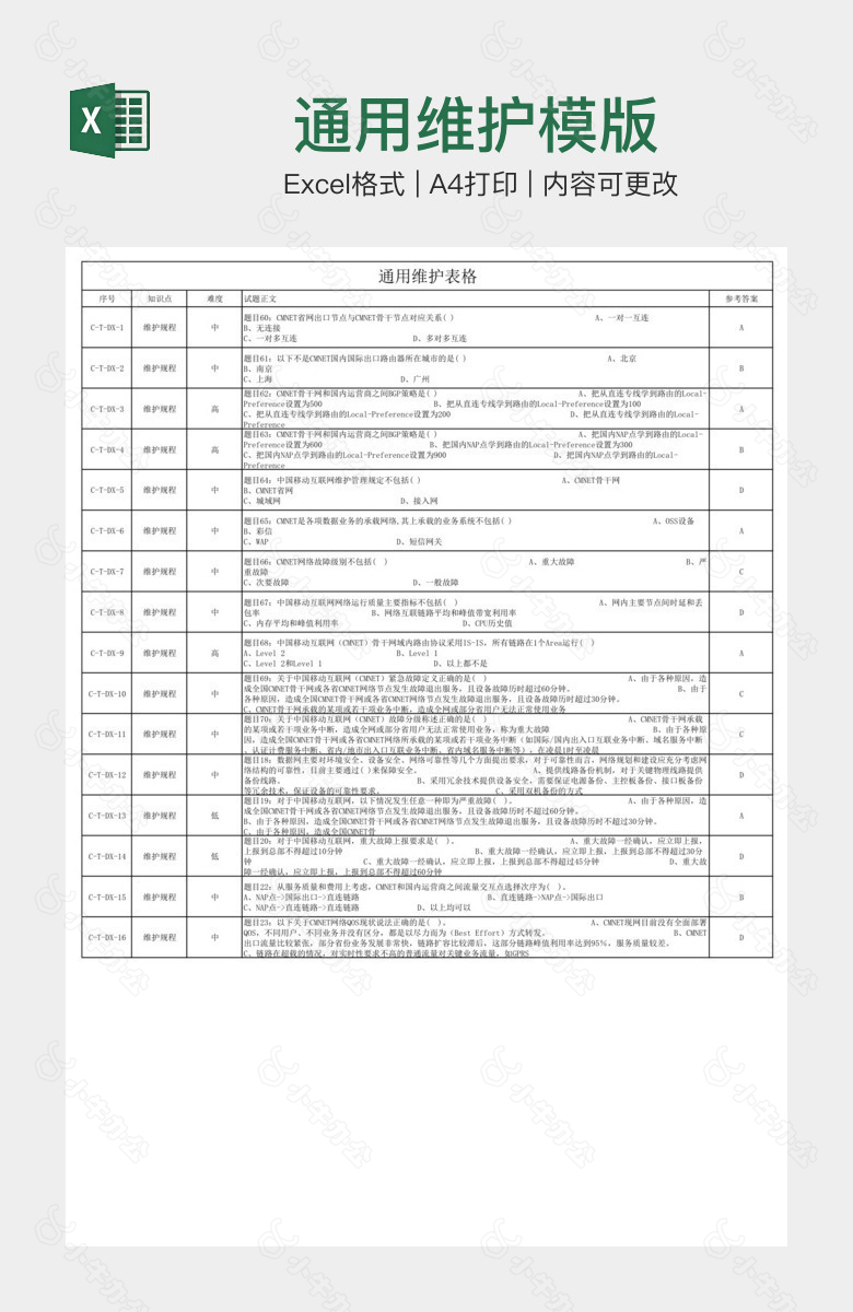 通用维护模版