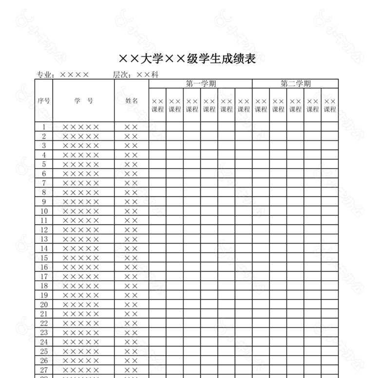 学生成绩表no.2