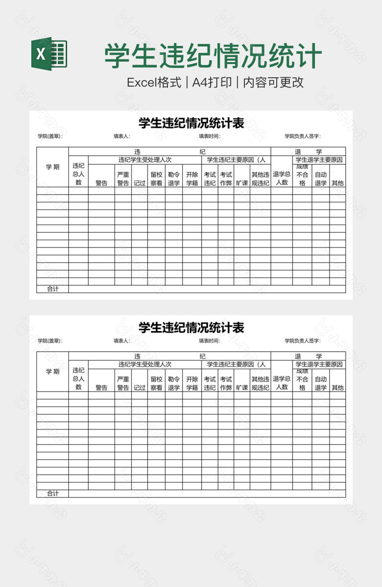 学生违纪情况统计