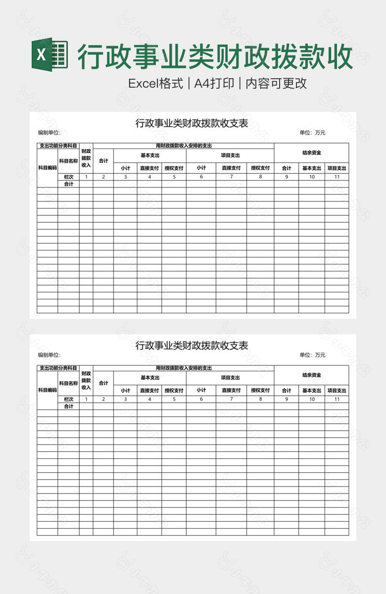 行政事业类财政拨款收支表