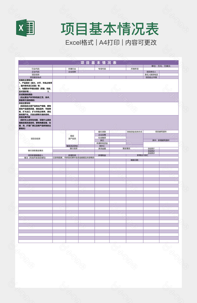 项目基本情况表