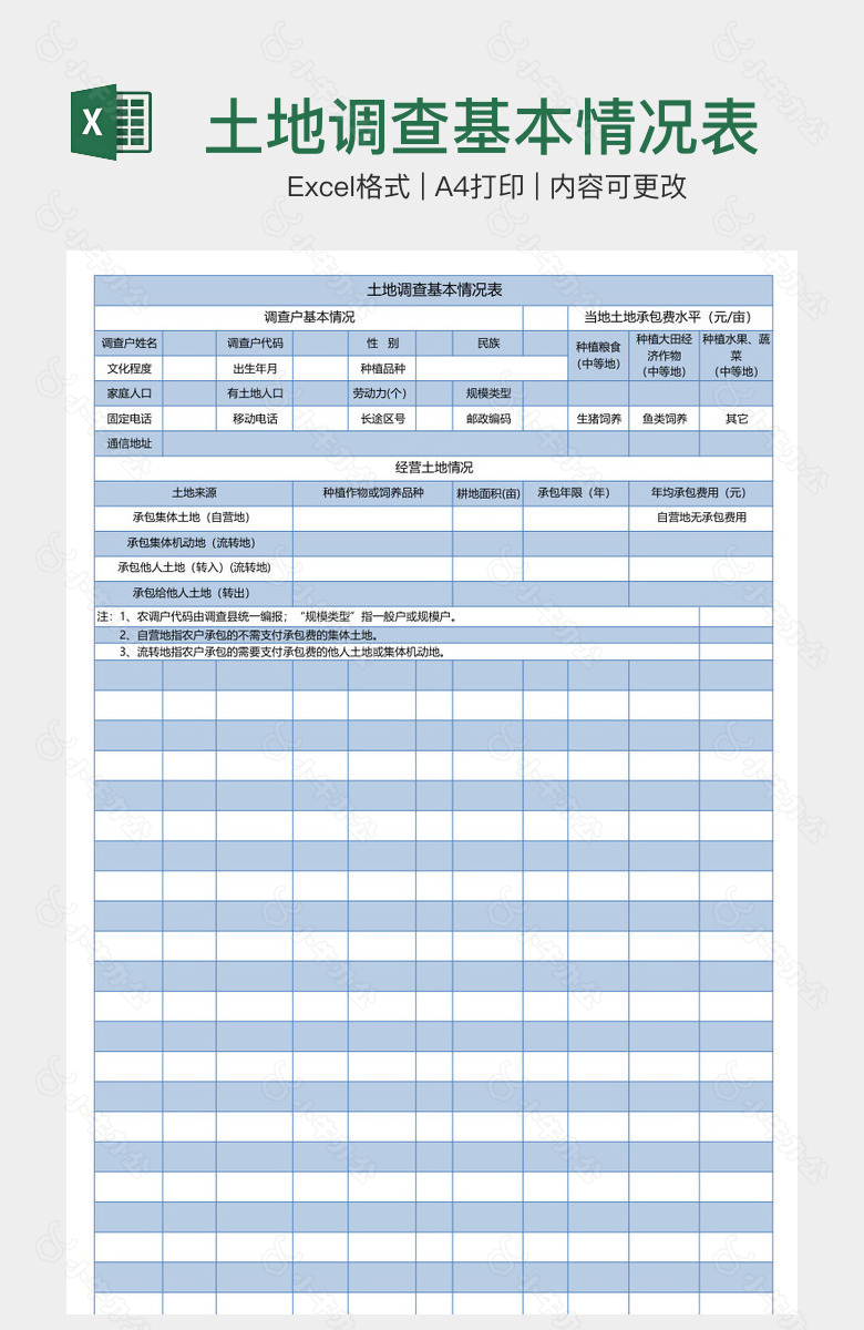 土地调查基本情况表