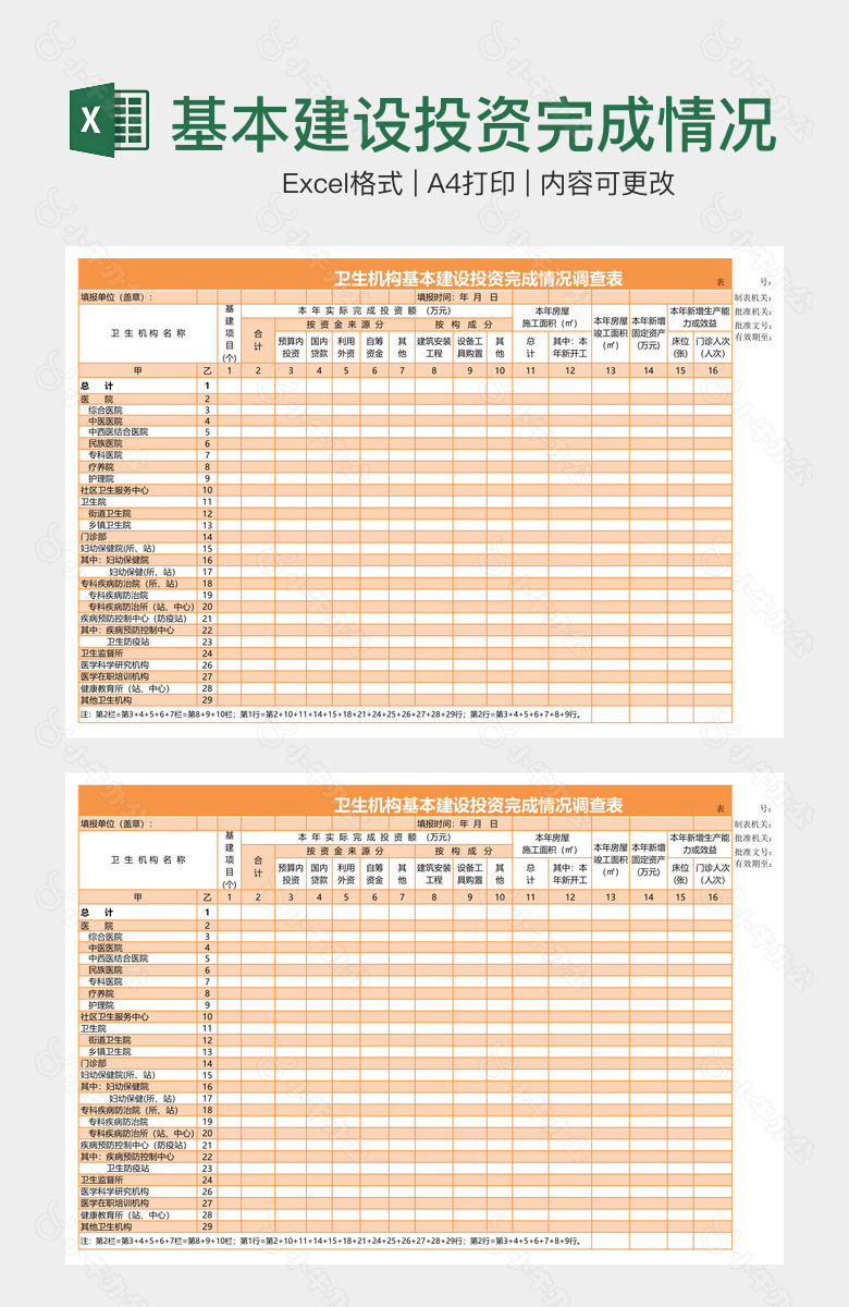 基本建设投资完成情况调查表