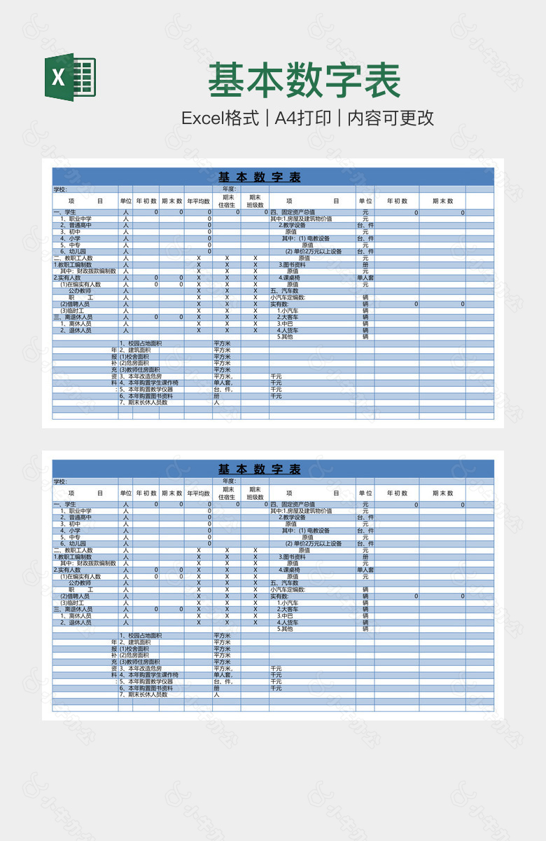 基本数字表