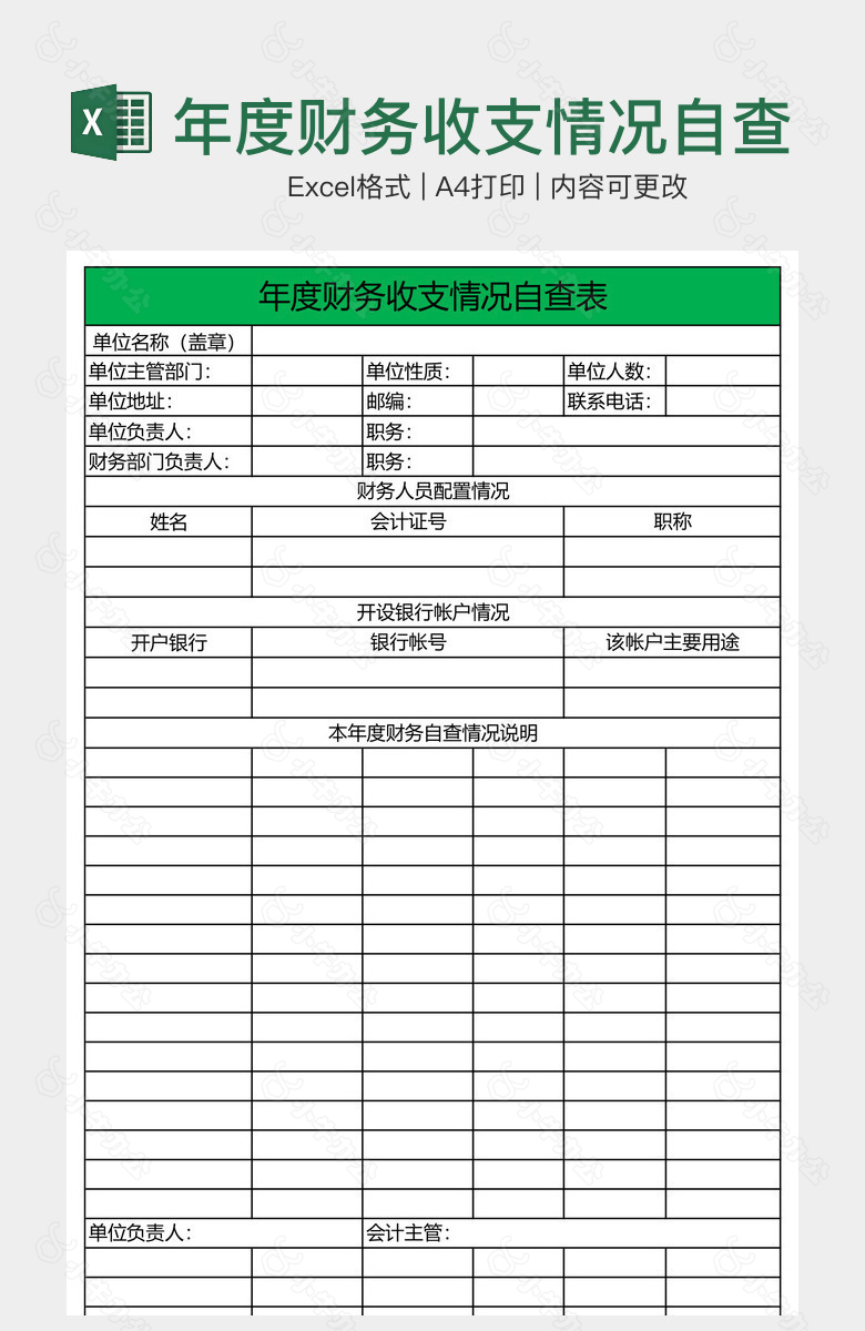 年度财务收支情况自查表