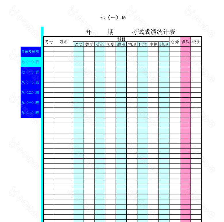 年级成绩自动统计no.2