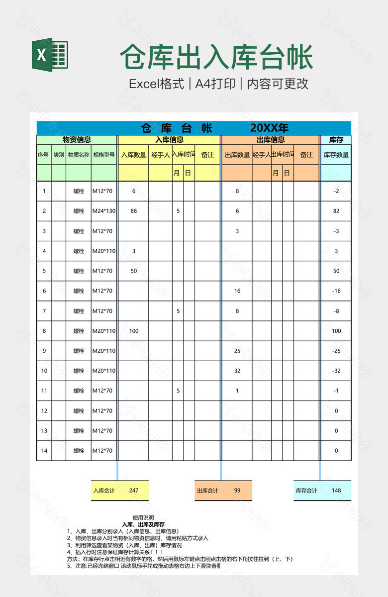 仓库出入库台帐