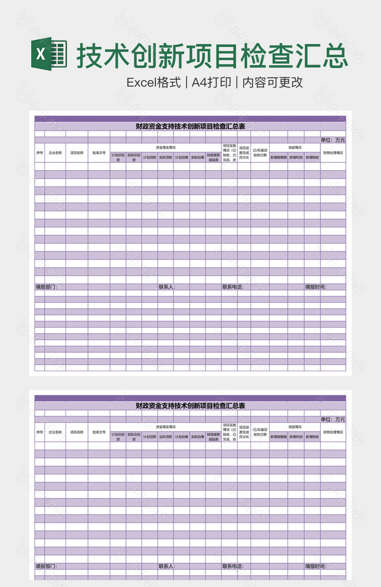 技术创新项目检查汇总表