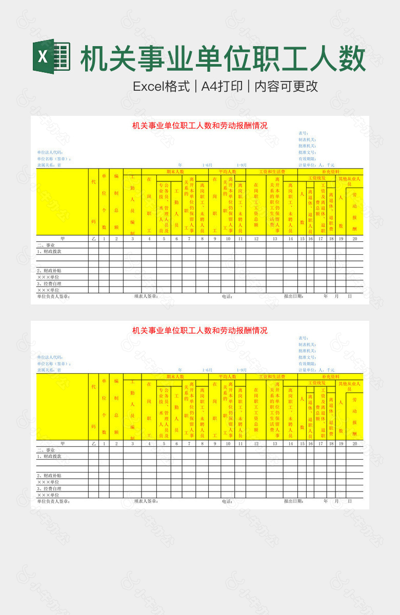 机关事业单位职工人数和劳动报酬情况