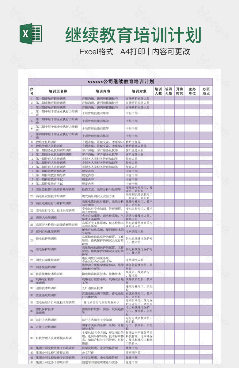 继续教育培训计划