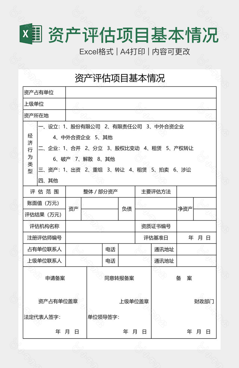 资产评估项目基本情况