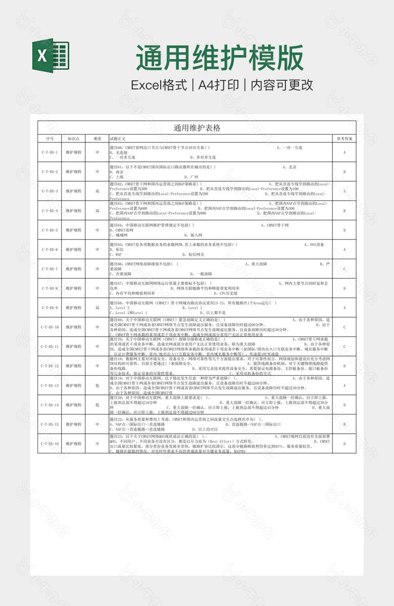 通用维护模版