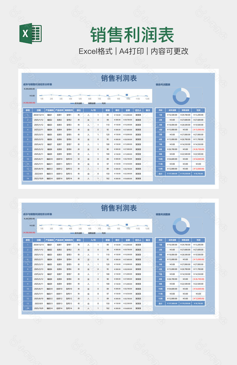 销售利润表