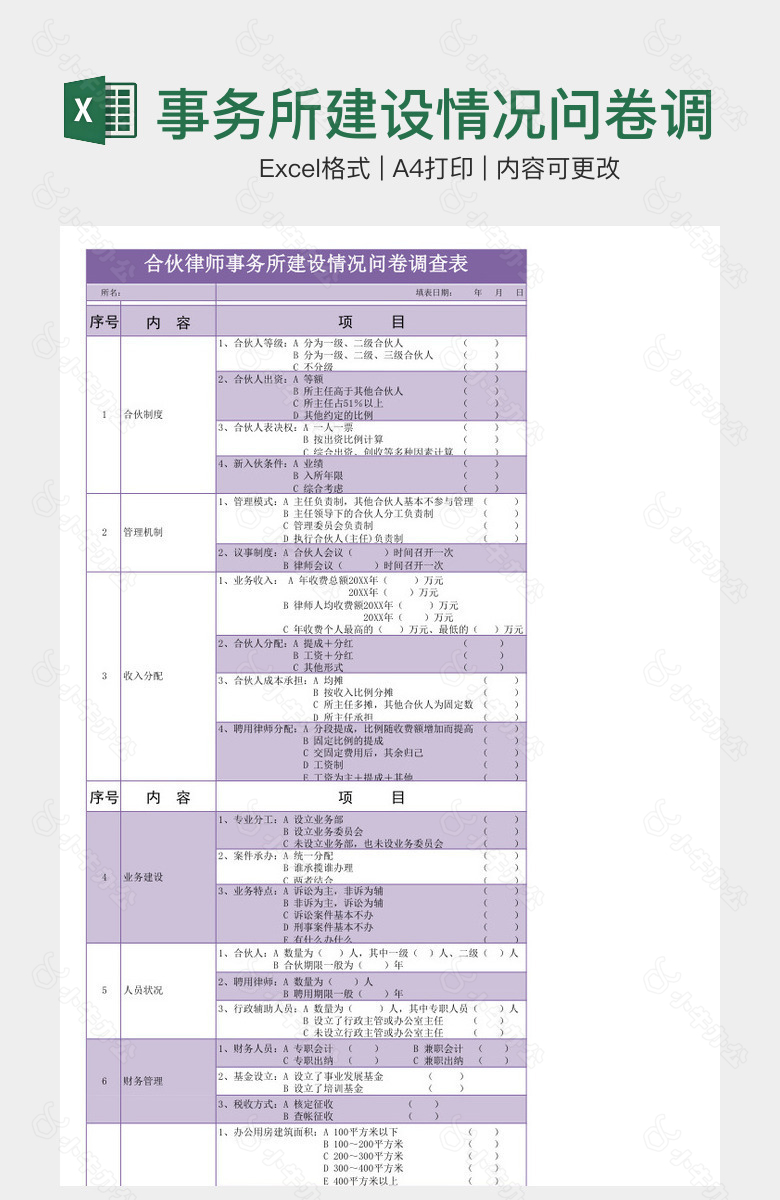 事务所建设情况问卷调查表