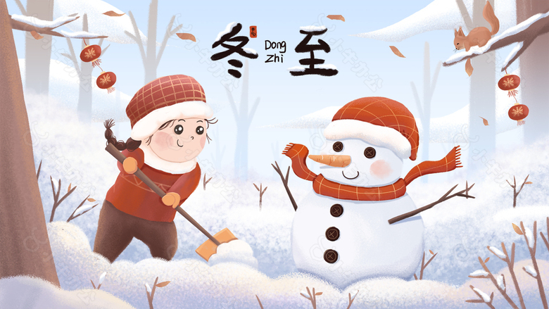 冬至雪人图片下载