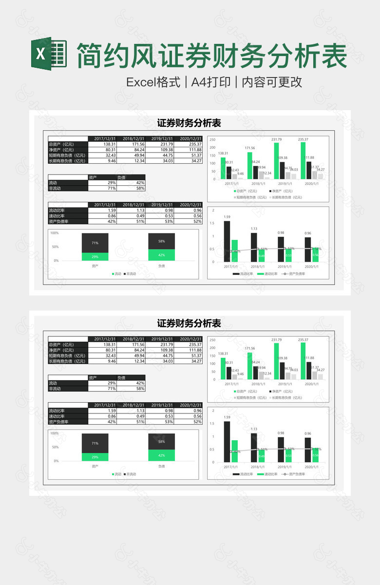 简约风证券财务分析表