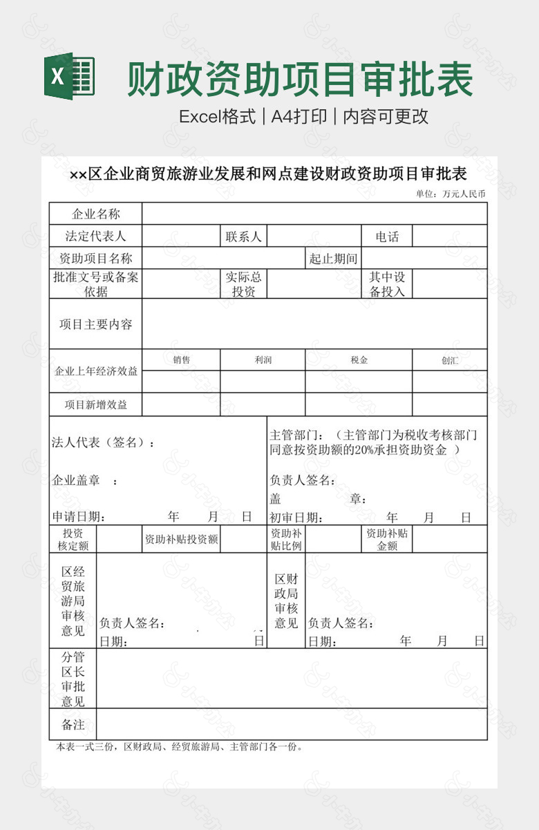 财政资助项目审批表