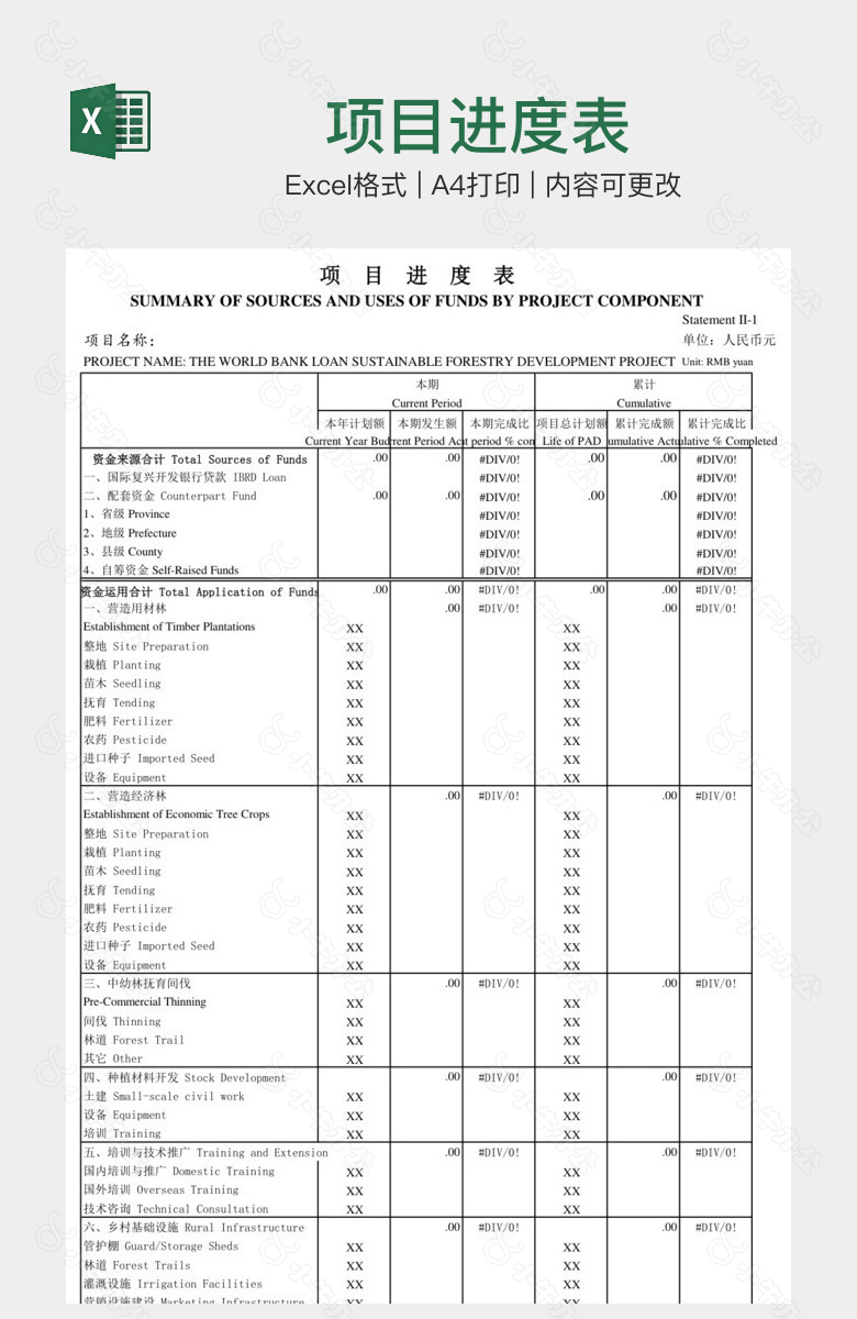 项目进度表