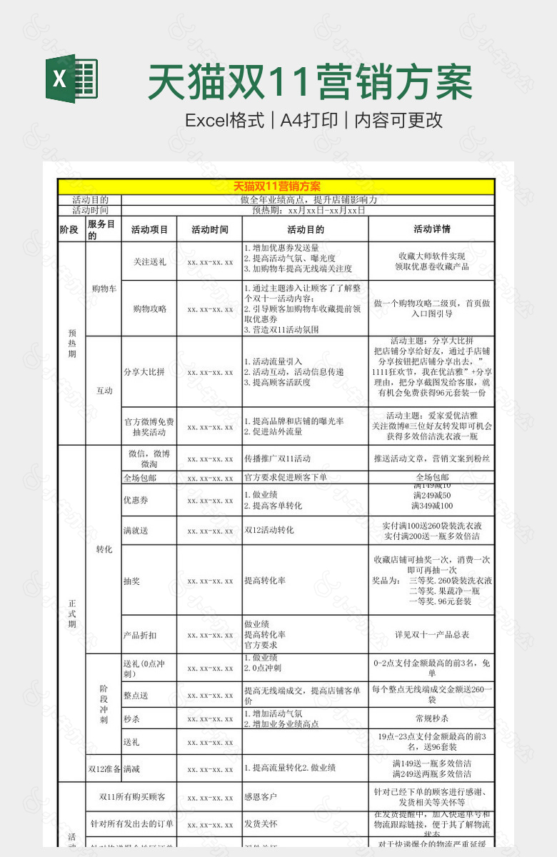 天猫双11营销方案