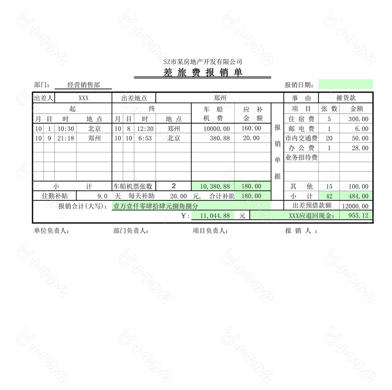 差旅费报销单1no.2