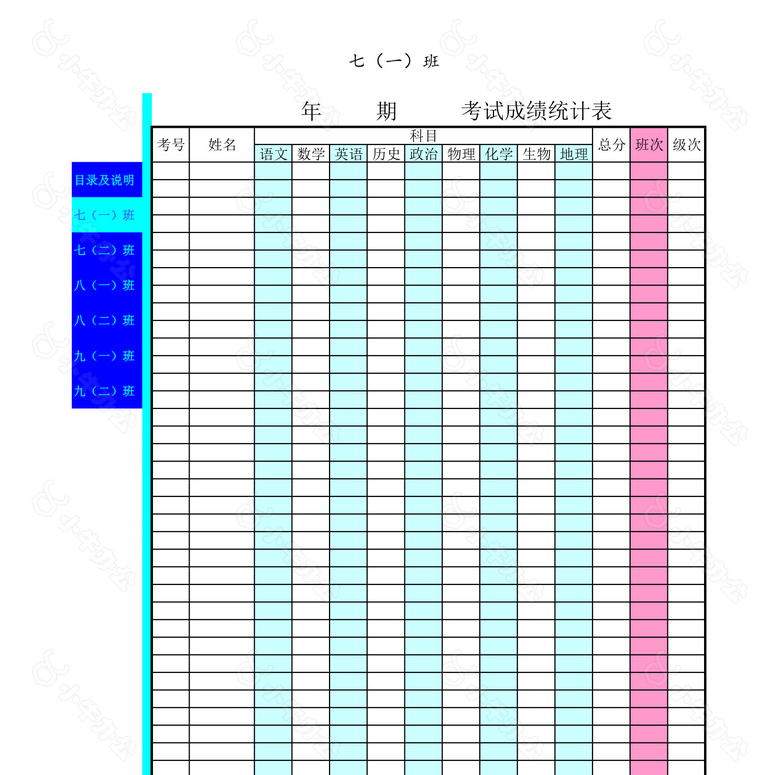 年级成绩自动统计no.2