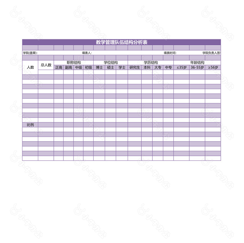 教学管理队伍结构分析表no.2