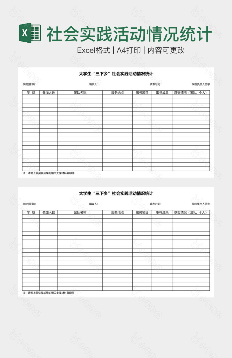 社会实践活动情况统计