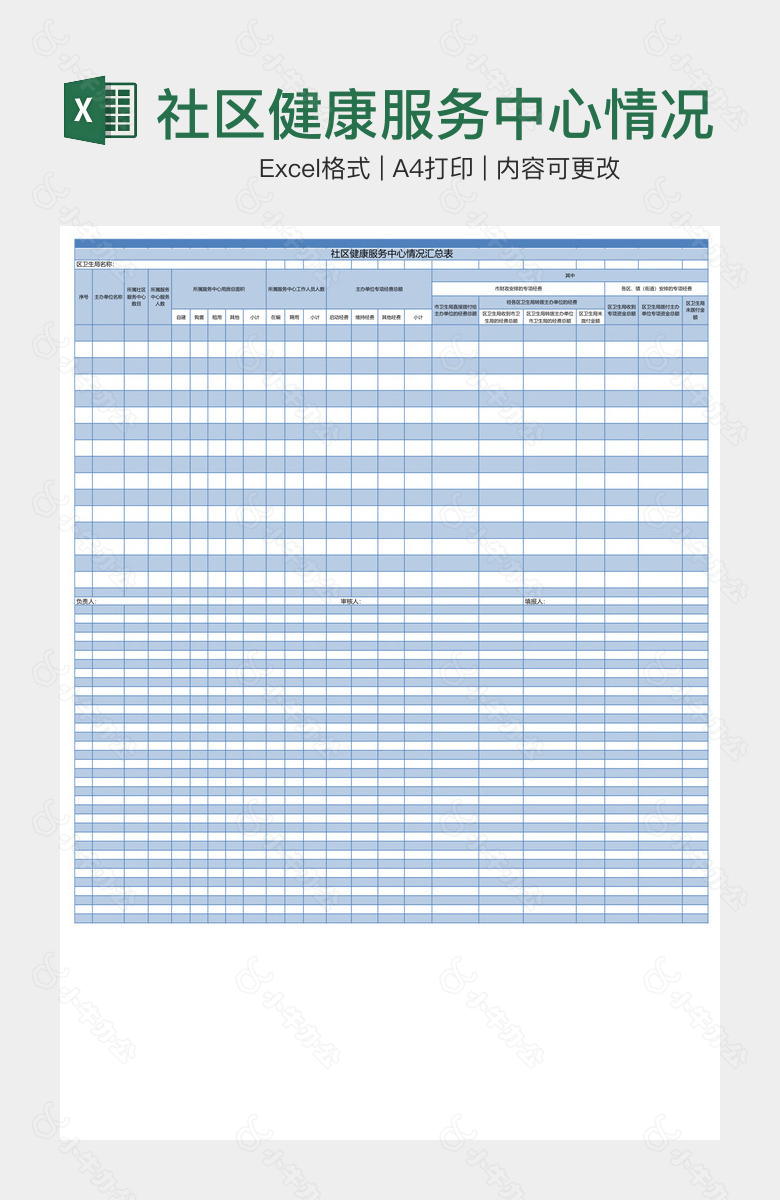 社区健康服务中心情况汇总表