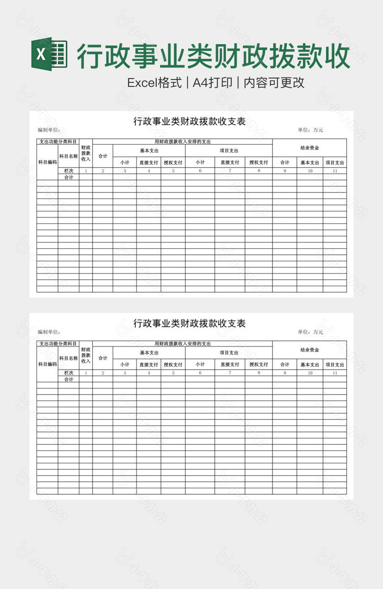 行政事业类财政拨款收支表