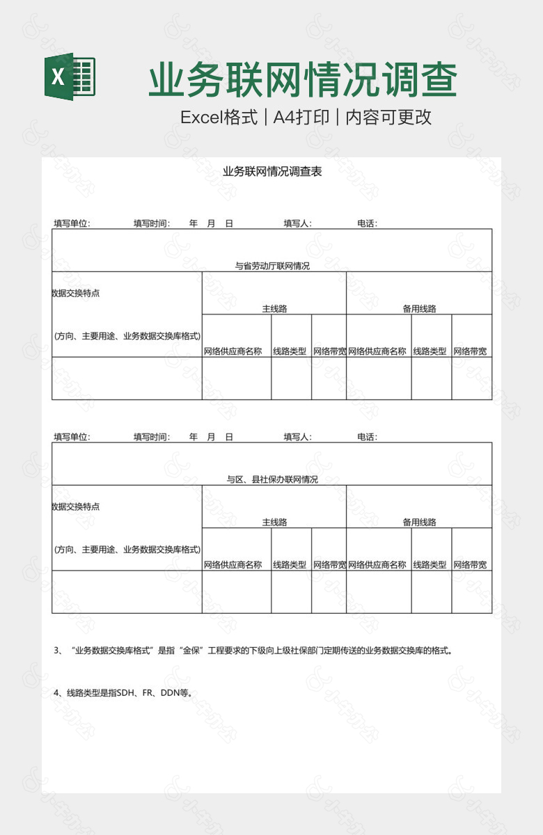 业务联网情况调查