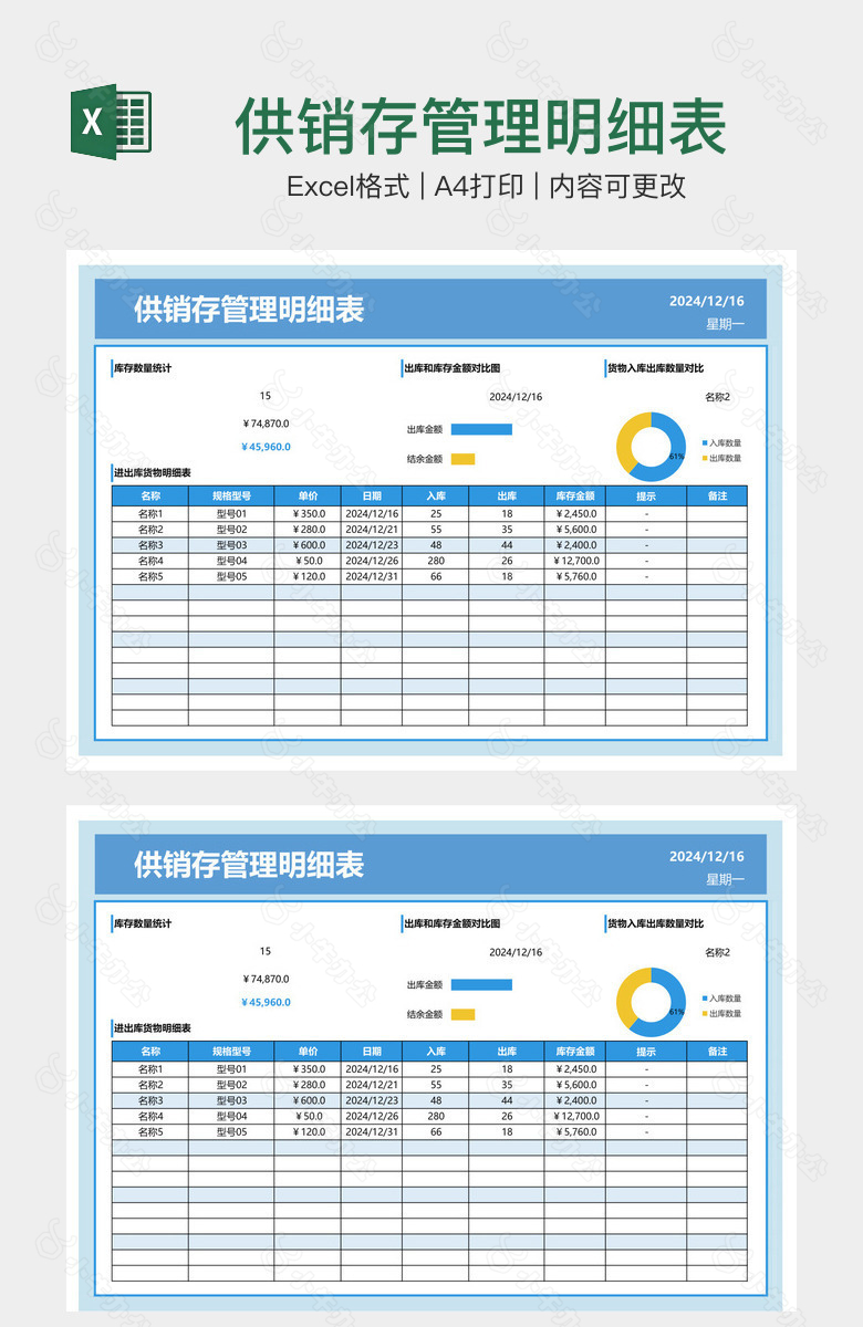 供销存管理明细表