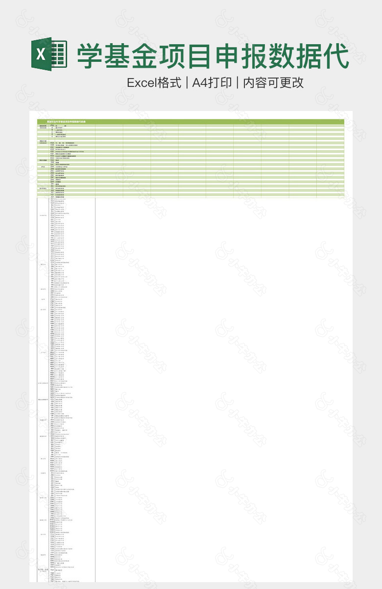 学基金项目申报数据代码表