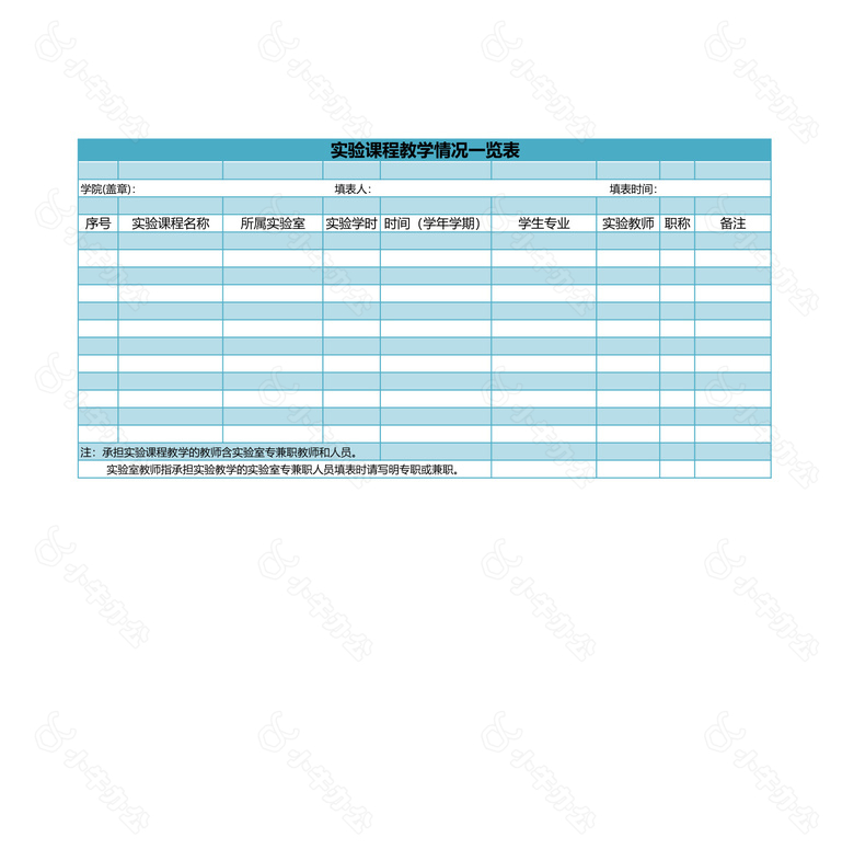 实验课程教学情况一览表no.2