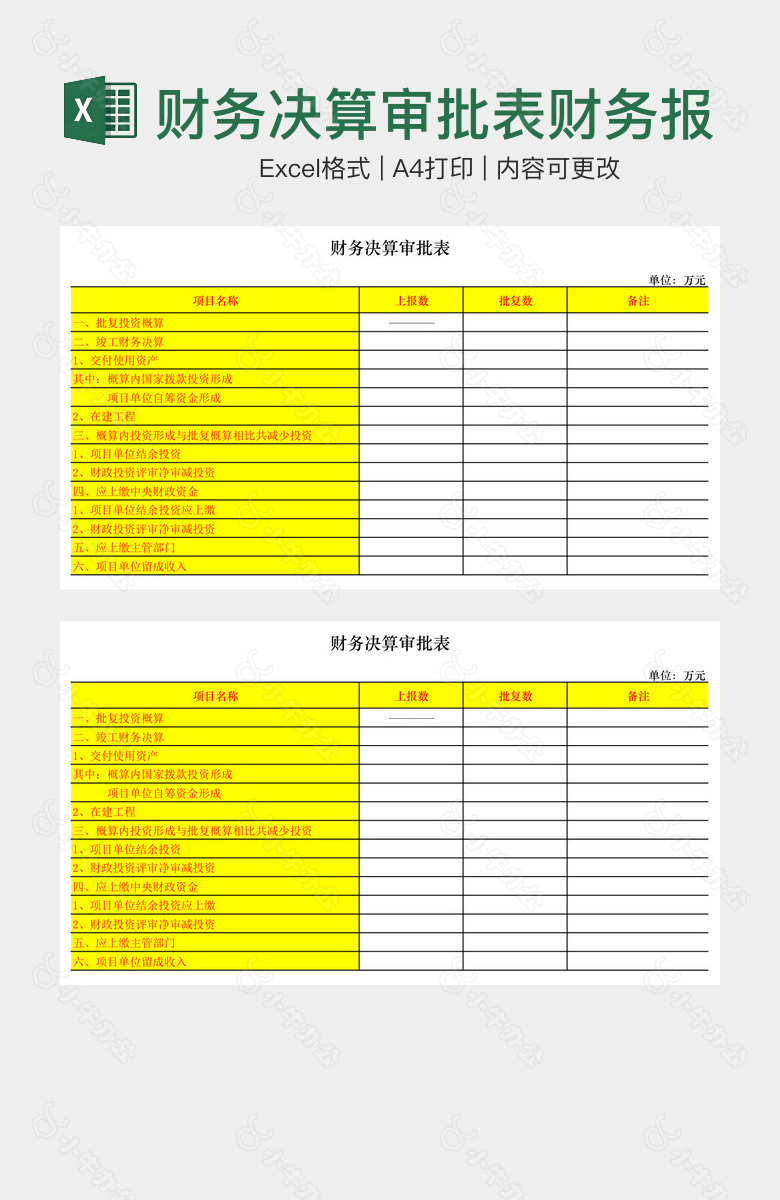 财务决算审批表财务报表