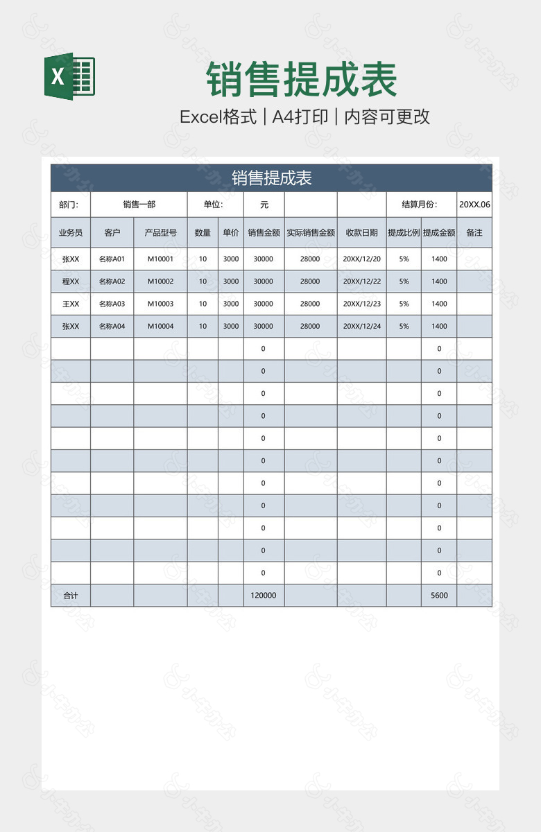 销售提成表