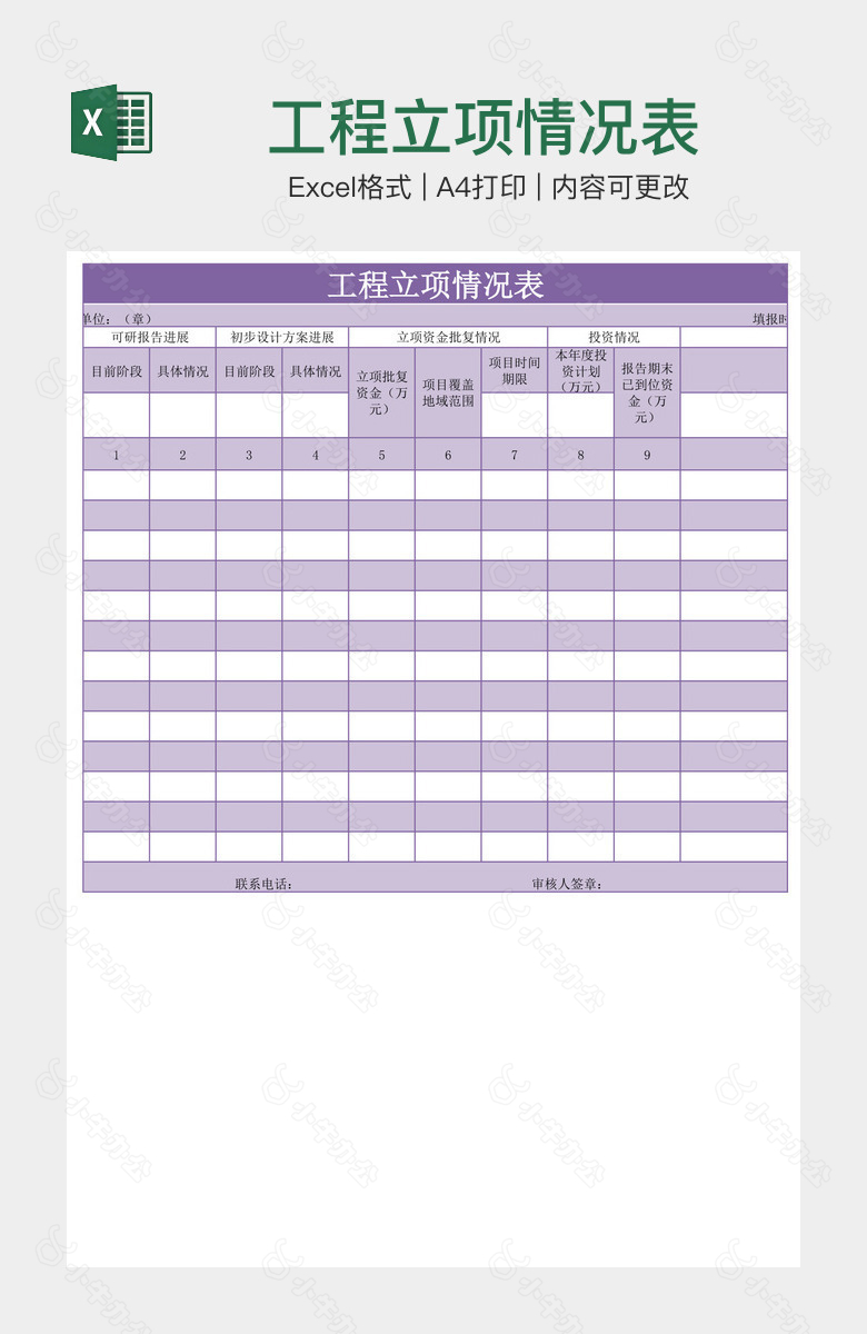 工程立项情况表