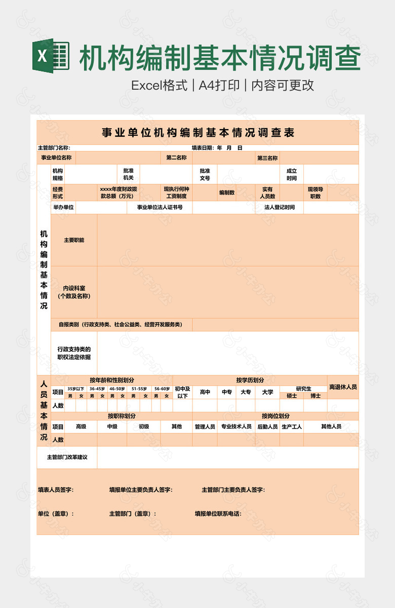 机构编制基本情况调查表