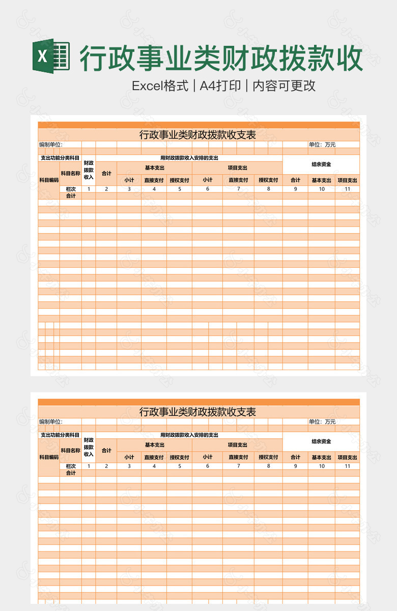 行政事业类财政拨款收支表