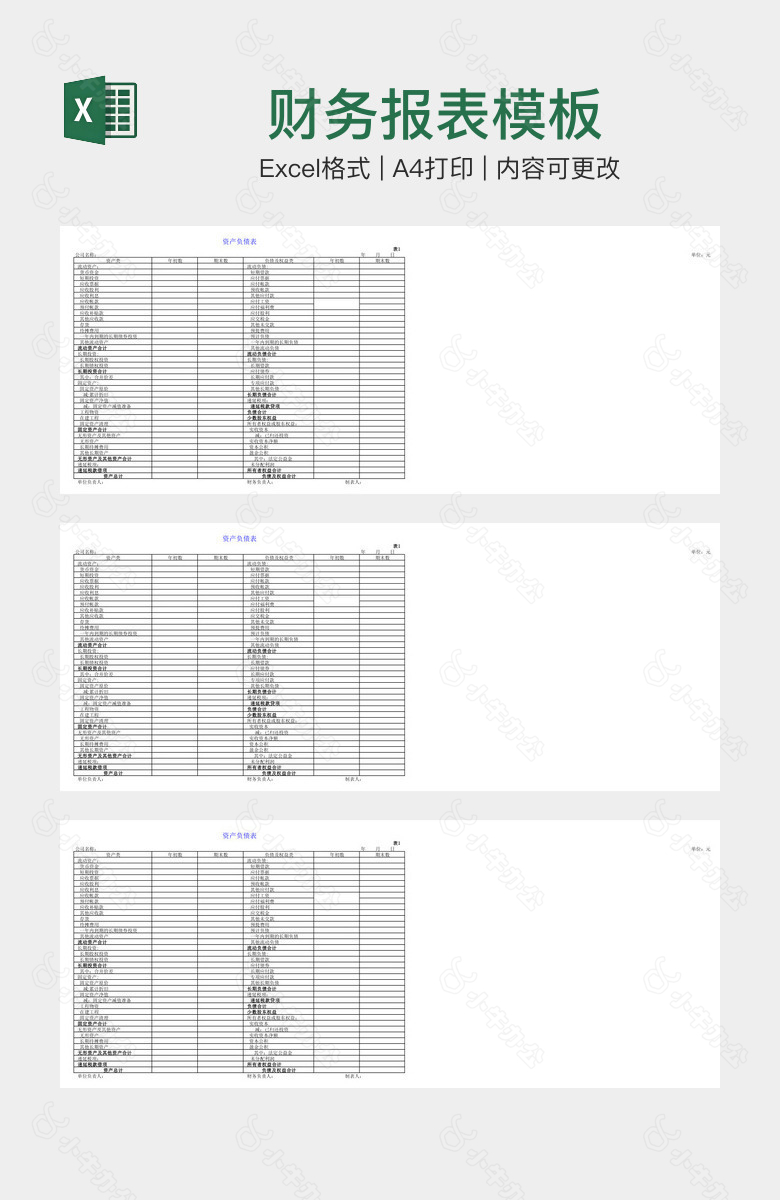 财务报表模板