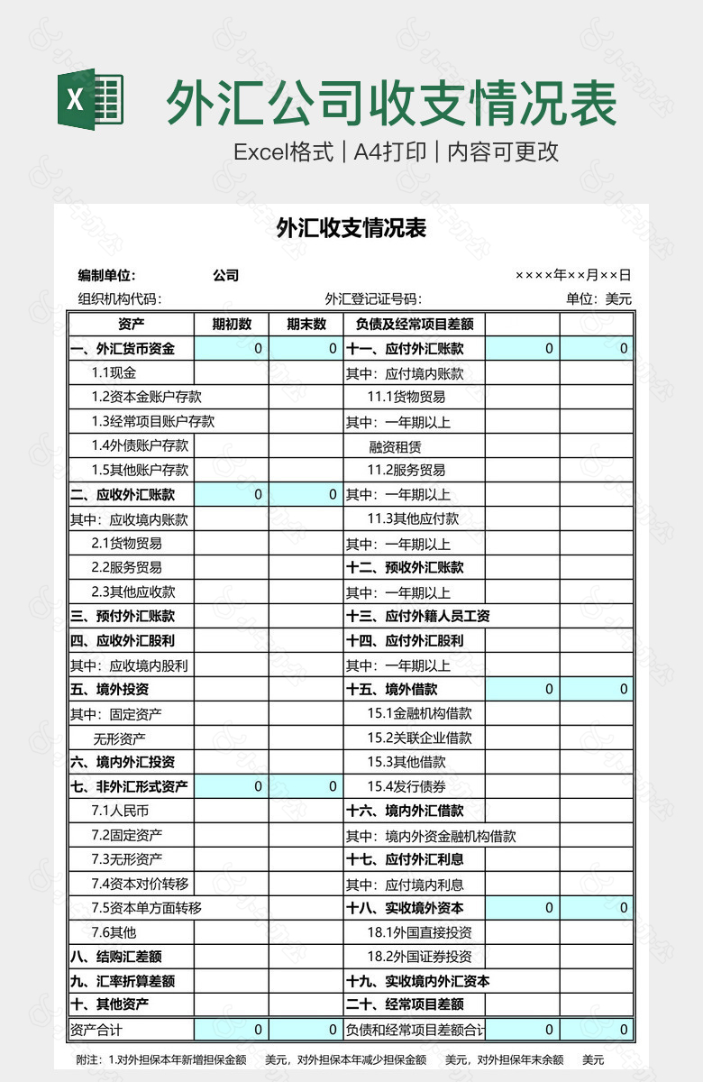 外汇公司收支情况表