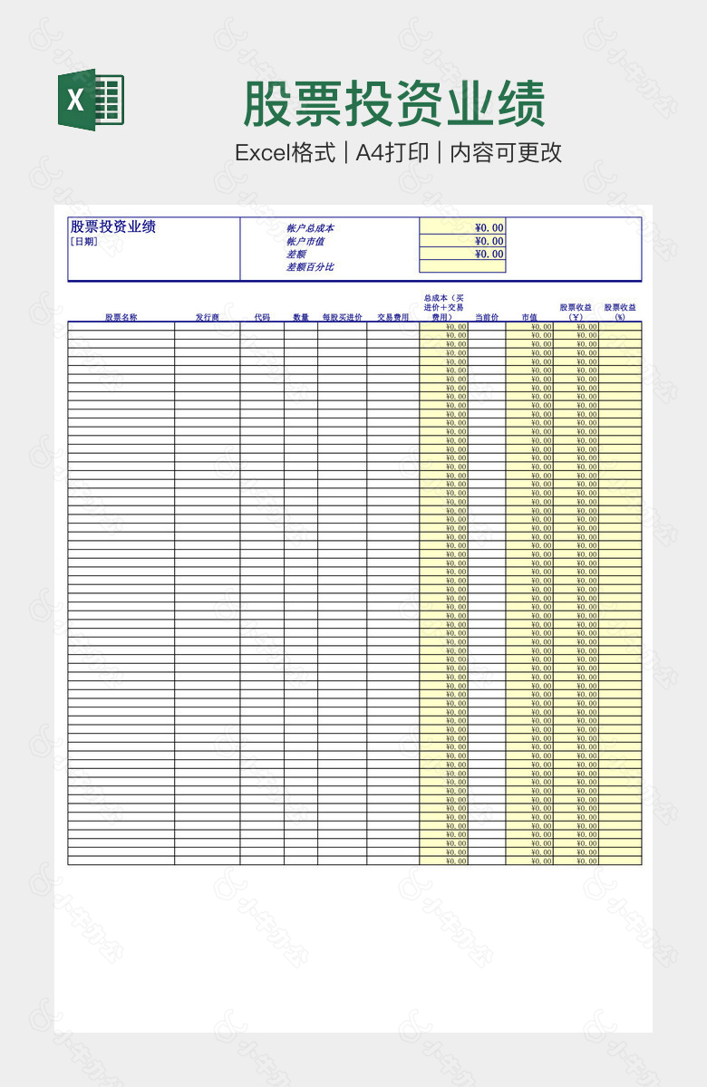 股票投资业绩