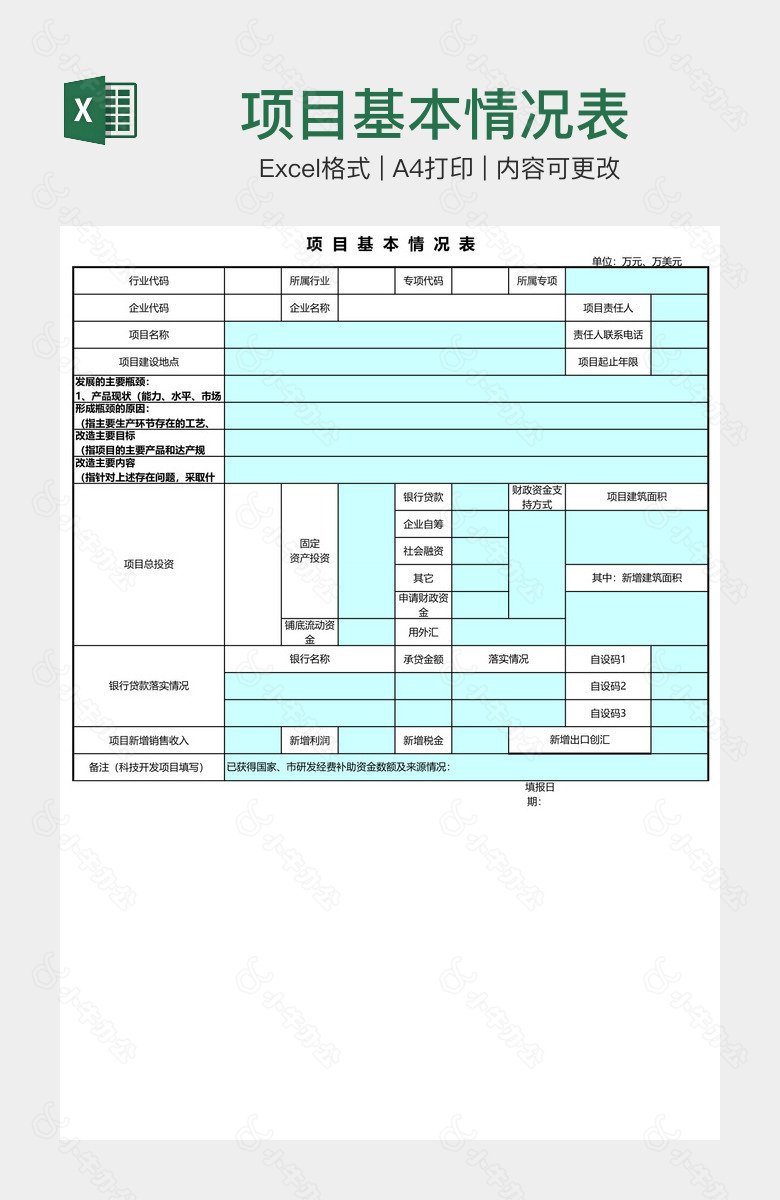 项目基本情况表