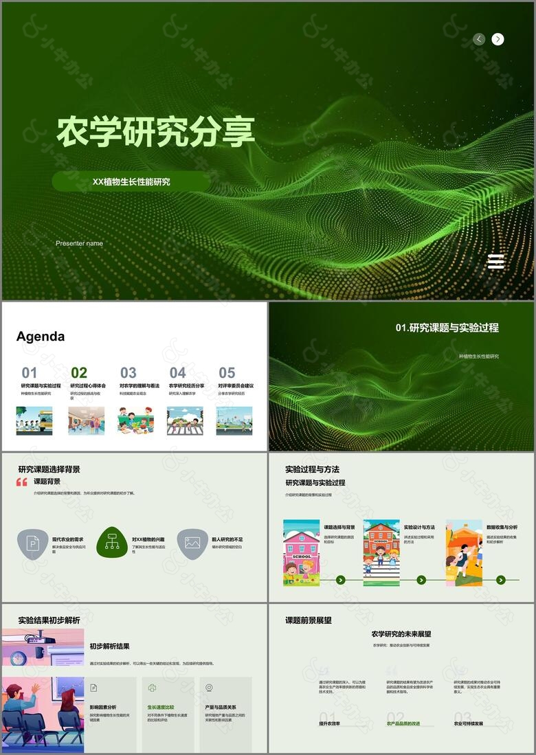 农学研究分享PPT模板